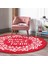 Real Homes Realhomes Home Sweet Dijital Baskılı Bordo Koridor ve Antre Yıkanabilir Kaymaz Tabanlı Yuvarlak Halı 2