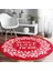 Real Homes Realhomes Home Sweet Dijital Baskılı Bordo Koridor ve Antre Yıkanabilir Kaymaz Tabanlı Yuvarlak Halı 3