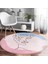 Real Homes Soft Zemin Onedraw Kadın Silüetli Pembe Salon ve Oturma Odası Yıkanabilir Kaymaz Tabanlı Yuvarlak Halı 4