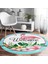 Real Homes Realhomes Tropik Yaprak Motifli Flamingo Tasarımlı Turkuaz Outdoor Yıkanabilir Kaymaz Tabanlı Yuvarlak Halı 2