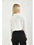 Ekru Polo Yaka Crop Bluz 5