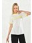 Beyaz Yaka Ve Kol Ucu Sarı Şerit Detaylı T-Shirt 1