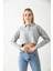 Gri Polo Yaka Crop Bluz 1