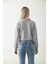 Gri Polo Yaka Crop Bluz 2