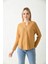 Camel Düğme Detaylı Örme Bluz 1