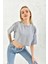 Gri Bisiklet Yaka Crop Bluz 5