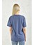 Lacivert Bisiklet Yaka Baskılı T-Shirt 4