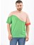 Yeşil Bloklu Owersize T-Shirt 3