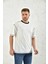 Beyaz Kısa Kollu Renkli Yaka T-Shirt 3