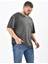 Antrasit Bisiklet Yaka Baskılı T-Shirt 2