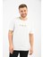 Beyaz Önü Nakışlı Bisiklet Yaka T-Shirt 1