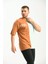 Kahverengi Oversize Baskılı Renk Bloklu Tshirt 2