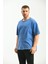 Indigo Oversize Fit Pamuklu T-Shirt 4