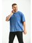 Indigo Oversize Fit Pamuklu T-Shirt 1