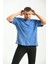Indigo Oversize Fit Pamuklu T-Shirt 3