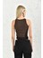 Kahverengi Halter Yaka Çıtçıtlı Body 4