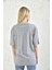 Gri Baskı Detay Kısa Kollu T-Shirt 2