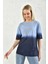 Mavi Bloklu Kısa Kollu T-Shirt 3