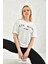 Beyaz Create Moment Baskılı T-Shirt 4