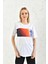 Beyaz Ön Baskı Detaylı T-Shirt 3