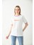 Beyaz Baskılı Regular Fit T-Shirt 1