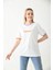 Beyaz Baskılı Regular Fit T-Shirt 3