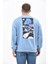 Bebe Mavi Bisiklet Yaka Ön Ve Arka Baskılı Sweatshirt 2