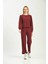Bordo Örme Havlu Kumaş Pijama Takımı 1