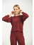 Bordo Örme Havlu Kumaş Pijama Takımı 2