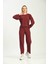 Bordo Örme Havlu Kumaş Pijama Takımı 3