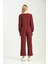 Bordo Örme Havlu Kumaş Pijama Takımı 4