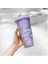 Saman ve Kapaklı Yetişkinler İçin Seyahat Bardakları Su Şişesi Seyahat Buz Kullanımlık Plastik Kupası (Glitter Mor) (Yurt Dışından) 1
