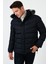 Slim Fit Suni Kürklü Peluş Astarlı Çıkarılabilir Kapüşonlu Şişme Mont Erkek Mont 5761080 B 3