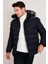 Slim Fit Suni Kürklü Peluş Astarlı Çıkarılabilir Kapüşonlu Şişme Mont Erkek Mont 5761080 B 4