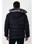 Slim Fit Suni Kürklü Peluş Astarlı Çıkarılabilir Kapüşonlu Şişme Mont Erkek Mont 5761080 B 5