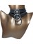 Halkalı Gotik Suni Deri Choker 2
