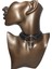 Halkalı Haç Figürlü Gotik Suni Deri Choker 1