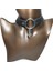 Halkalı Haç Figürlü Gotik Suni Deri Choker 2