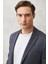 ALTINYILDIZ CLASSICS Erkek Antrasit-lacivert Slim Fit Dar Kesim Mono Yaka Kareli Klasik Takım Elbise 3
