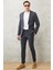 ALTINYILDIZ CLASSICS Erkek Antrasit-lacivert Slim Fit Dar Kesim Mono Yaka Kareli Klasik Takım Elbise 5