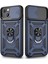 Casestreet Apple iPhone 13 Kılıf Sert Silikon Tank Aramid Sürgülü Vega Yüzüklü Lacivert 1