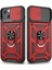 Casestreet Apple iPhone 13 Kılıf Sert Silikon Tank Aramid Sürgülü Vega Yüzüklü Kırmızı 1