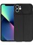 Casestreet Apple iPhone 11 Kılıf Kamera Sürgülü Deri Dokulu Mat Silikon Siyah 1
