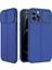 Casestreet Apple iPhone 13 Pro Max Kılıf Kamera Sürgülü Deri Dokulu Mat Silikon Lacivert 1