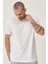 AC&Co / Altınyıldız Classics Erkek Beyaz Slim Fit Dar Kesim Bisiklet Yaka %100 Pamuk 2'li Düz Tişört Paketi 3
