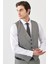 ALTINYILDIZ CLASSICS Erkek Gri-siyah Slim Fit Dar Kesim Mono Yaka Desenli Yelekli Takım Elbise 3