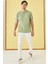 AC&Co / Altınyıldız Classics Erkek Çekmeyen Pamuklu Kumaş Slim Fit Dar Kesim Yeşil Kıvrılmaz Polo Yaka Tişört