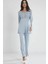 Kadın Penye Dantelli Pijama Takımı 1241 Mist 3