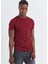 Bd Straight Slim-Fit Likralı Tişört Bordo 4