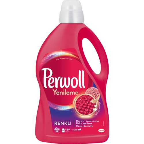 Perwoll Hassas Bakım Sıvı Çamaşır Deterjanı 3L (50 Yıkama) Renkli Yenileme